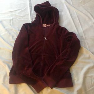 Burgundy Juicy Couture Zip Hoodie